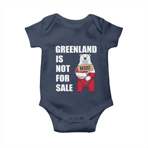 Greenland Not For Sale Baby Onesie Anti Authoritarian Political Gag Gift TS12 Navy Print Your Wear