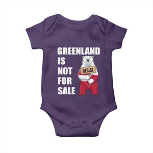 Greenland Not For Sale Baby Onesie Anti Authoritarian Political Gag Gift TS12 Purple Print Your Wear