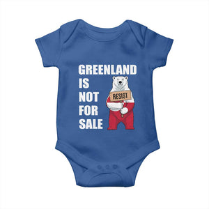 Greenland Not For Sale Baby Onesie Anti Authoritarian Political Gag Gift TS12 Royal Blue Print Your Wear