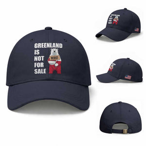 Greenland Not For Sale Baseball Cap Anti Authoritarian Political Gag Gift TS12 Baseball Cap Universal Fit Navy Print Your Wear