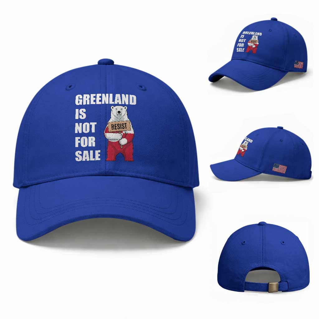 Greenland Not For Sale Baseball Cap Anti Authoritarian Political Gag Gift TS12 Baseball Cap Universal Fit Royal Blue Print Your Wear