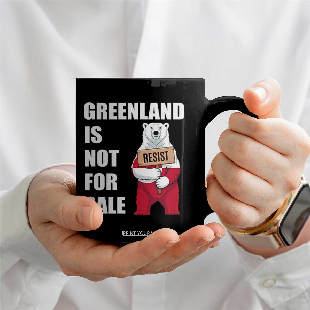 Greenland Not For Sale Coffee Mug Anti Authoritarian Political Gag Gift TS12 Print Your Wear