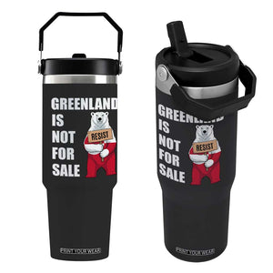 Greenland Not For Sale Flip Straw Tumbler Anti Authoritarian Political Gag Gift TS12 One Size: 30 oz Black Print Your Wear