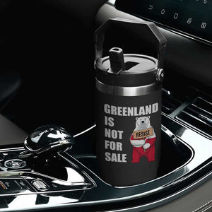 Greenland Not For Sale Flip Straw Tumbler Anti Authoritarian Political Gag Gift TS12 Print Your Wear