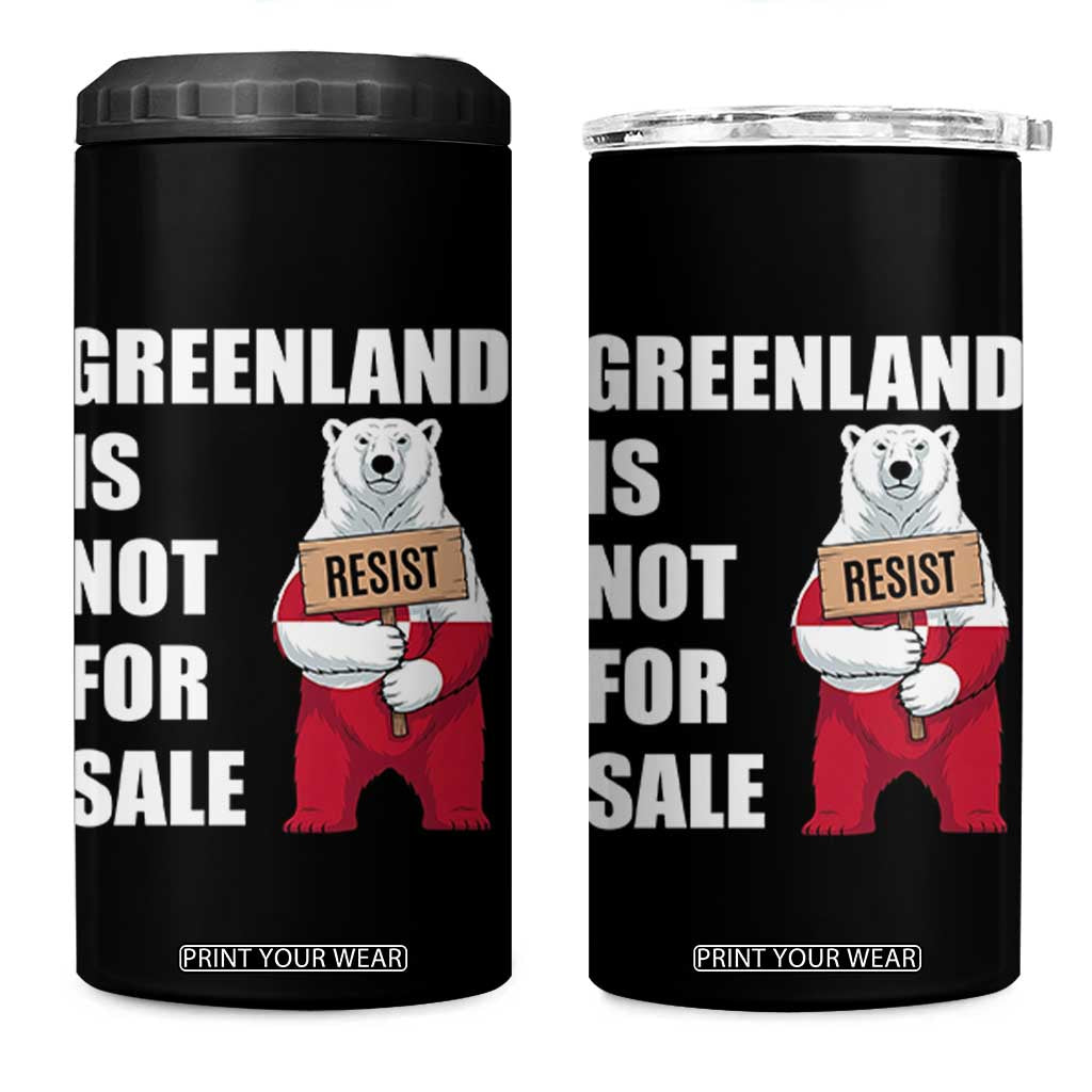 Greenland Not For Sale 4 in 1 Can Cooler Tumbler Anti Authoritarian Political Gag Gift TS12 One Size: 16 oz Black Print Your Wear