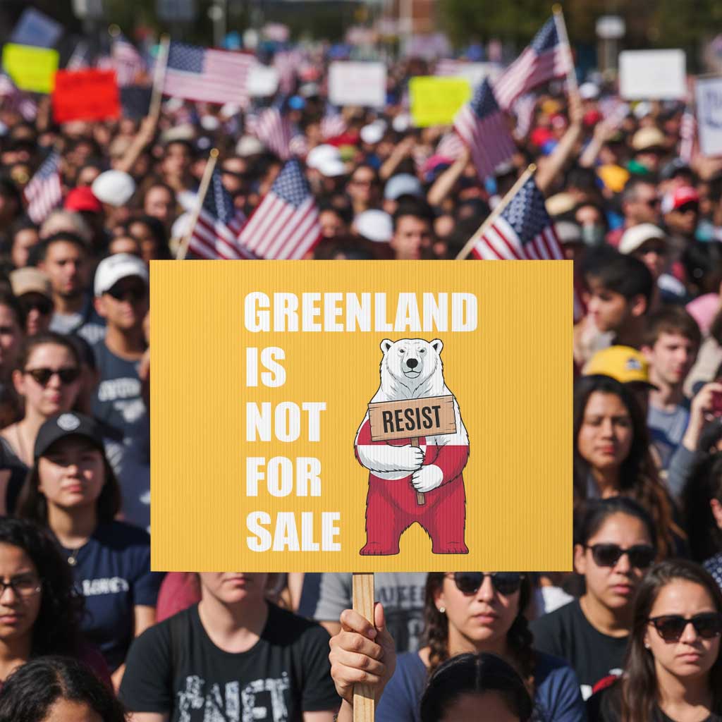 Greenland Not For Sale Protest Sign Anti Authoritarian Political Gag Gift TS12 Horizontal 18