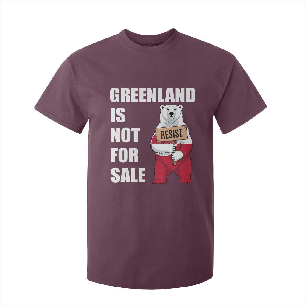 Greenland Not For Sale T Shirt For Kid Anti Authoritarian Political Gag Gift TS12 Maroon Print Your Wear