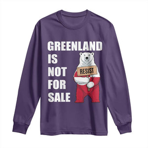 Greenland Not For Sale Long Sleeve Shirt Anti Authoritarian Political Gag Gift TS12 Purple Print Your Wear