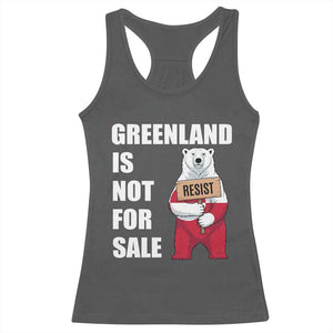 Greenland Not For Sale Racerback Tank Top Anti Authoritarian Political Gag Gift TS12 Dark Heather Print Your Wear