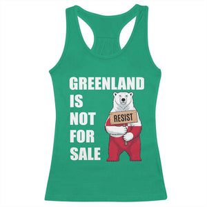 Greenland Not For Sale Racerback Tank Top Anti Authoritarian Political Gag Gift TS12 Irish Green Print Your Wear