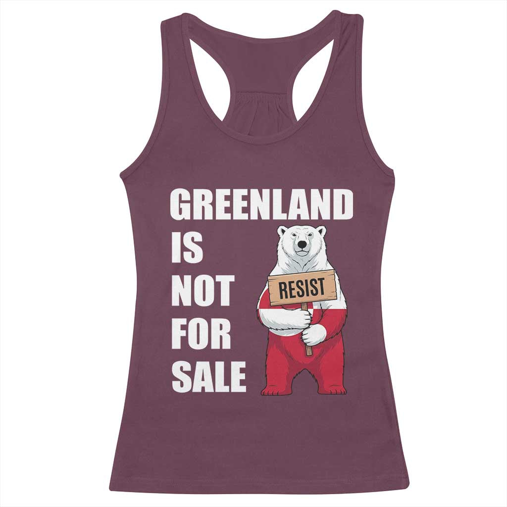 Greenland Not For Sale Racerback Tank Top Anti Authoritarian Political Gag Gift TS12 Maroon Print Your Wear