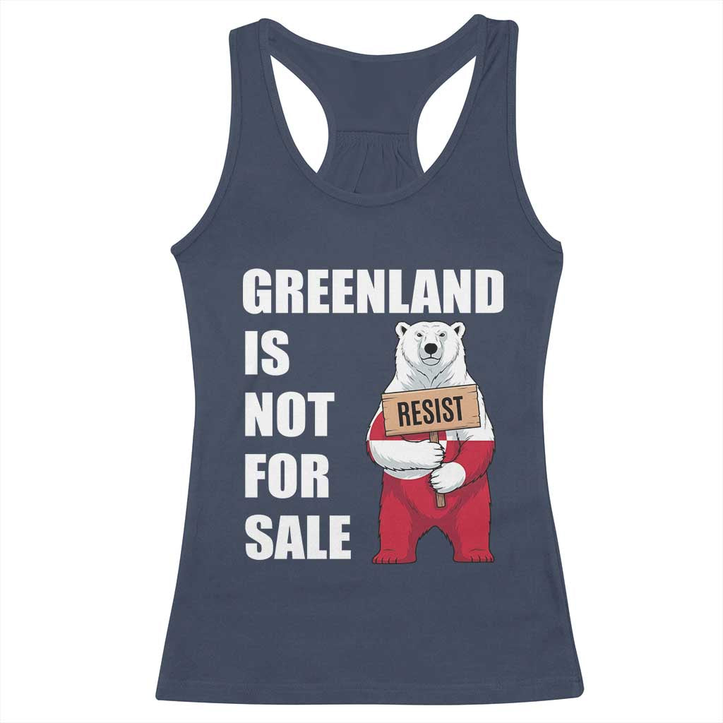 Greenland Not For Sale Racerback Tank Top Anti Authoritarian Political Gag Gift TS12 Navy Print Your Wear