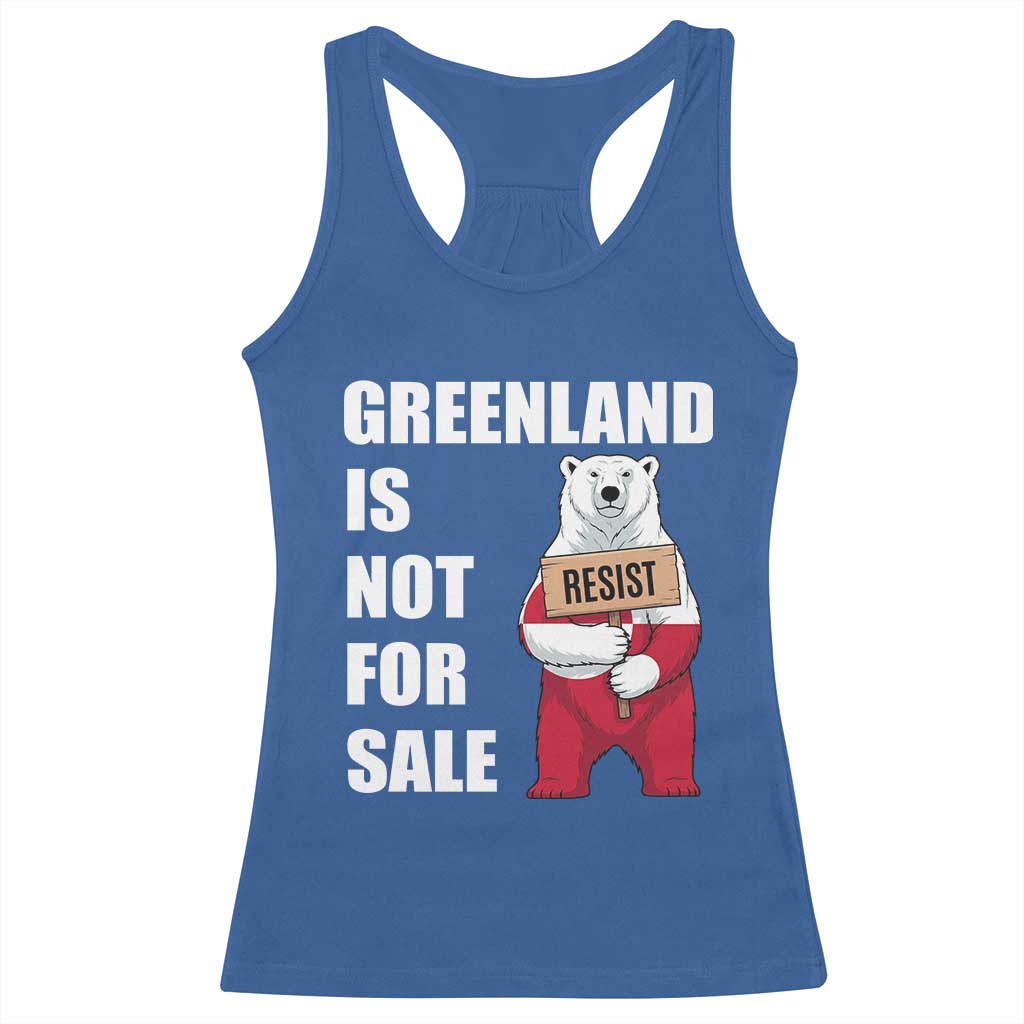 Greenland Not For Sale Racerback Tank Top Anti Authoritarian Political Gag Gift TS12 Royal Blue Print Your Wear