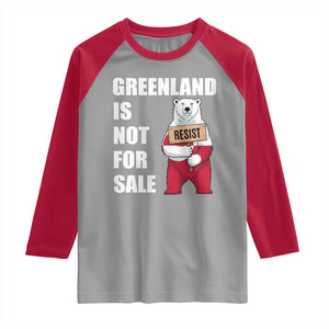 Greenland Not For Sale Raglan Shirt Anti Authoritarian Political Gag Gift TS12 Sport Gray Red Print Your Wear