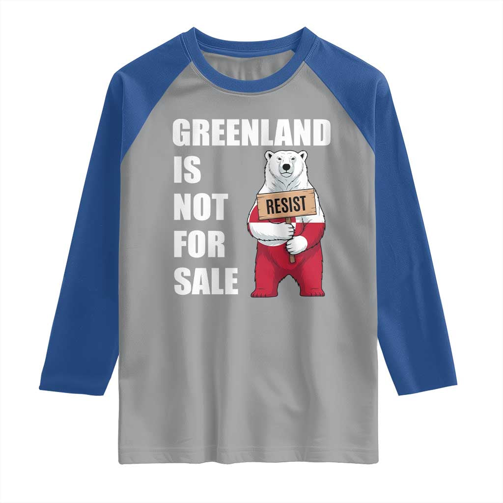 Greenland Not For Sale Raglan Shirt Anti Authoritarian Political Gag Gift TS12 Sport Gray Royal Print Your Wear