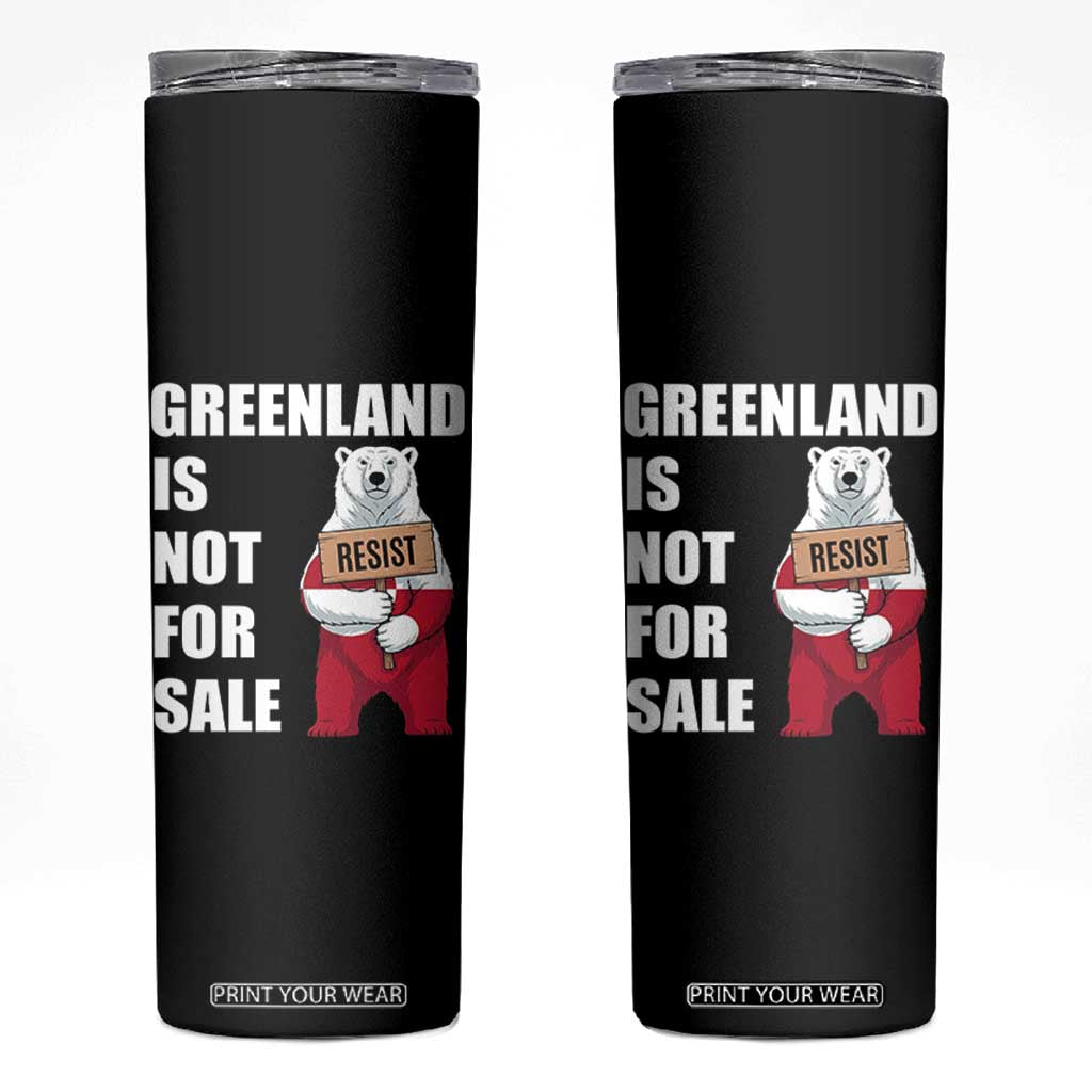 Greenland Not For Sale Skinny Tumbler Anti Authoritarian Political Gag Gift TS12 Black Print Your Wear