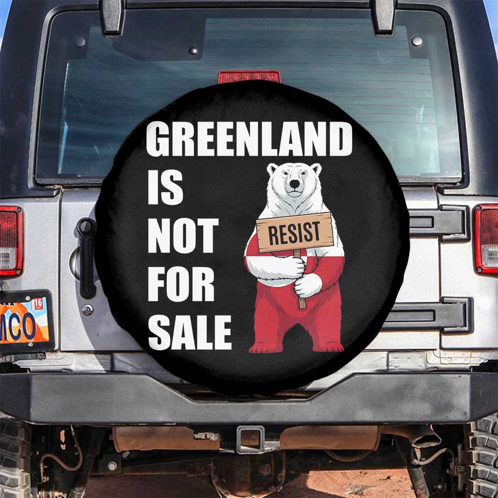 Greenland Not For Sale Spare Tire Cover Anti Authoritarian Political Gag Gift TS12 No hole Black Print Your Wear