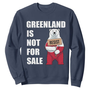 Greenland Not For Sale Sweatshirt Anti Authoritarian Political Gag Gift TS12 Navy Print Your Wear