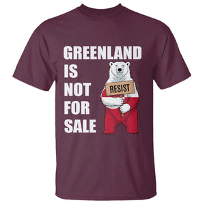 Greenland Not For Sale T Shirt Anti Authoritarian Political Gag Gift TS12 Maroon Print Your Wear