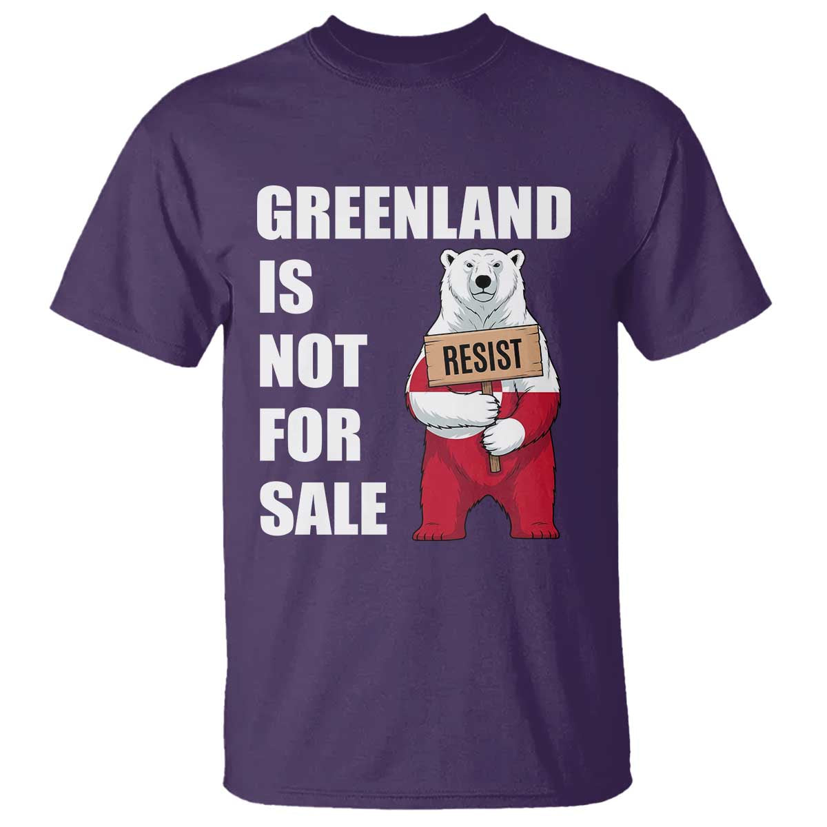 Greenland Not For Sale T Shirt Anti Authoritarian Political Gag Gift TS12 Purple Print Your Wear