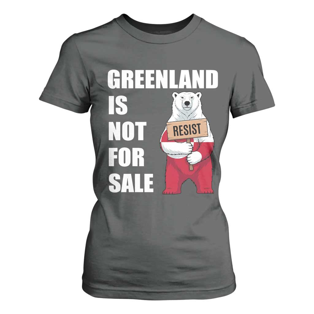 Greenland Not For Sale T Shirt For Women Anti Authoritarian Political Gag Gift TS12 Dark Heather Print Your Wear