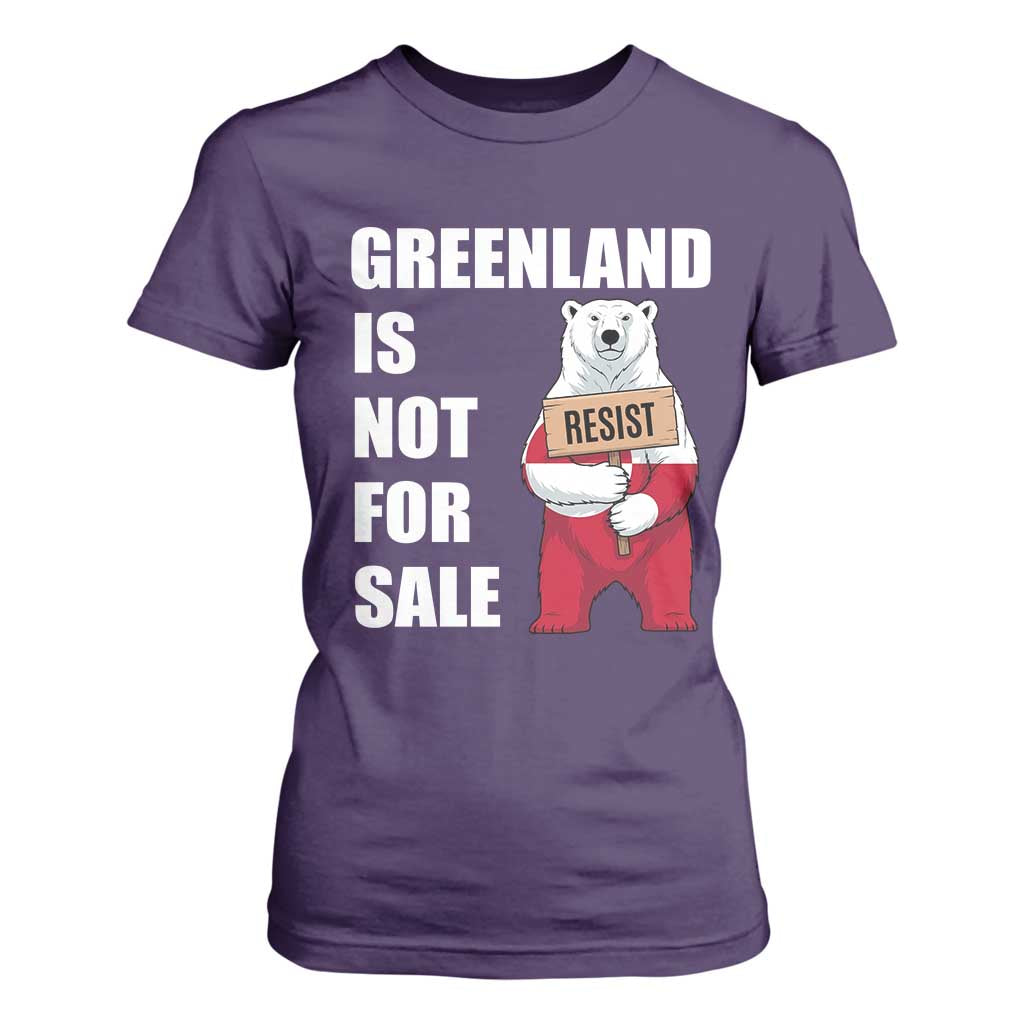 Greenland Not For Sale T Shirt For Women Anti Authoritarian Political Gag Gift TS12 Purple Print Your Wear