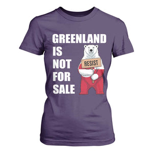 Greenland Not For Sale T Shirt For Women Anti Authoritarian Political Gag Gift TS12 Purple Print Your Wear