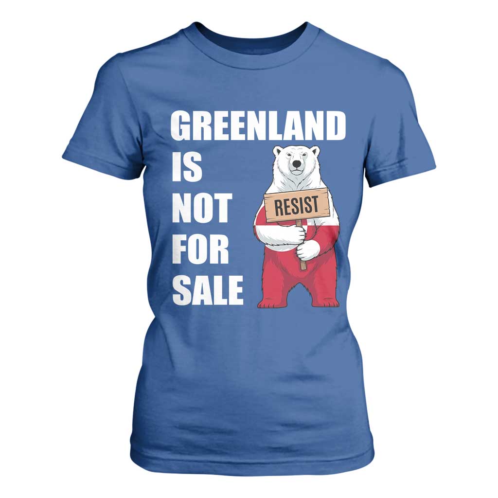 Greenland Not For Sale T Shirt For Women Anti Authoritarian Political Gag Gift TS12 Royal Blue Print Your Wear