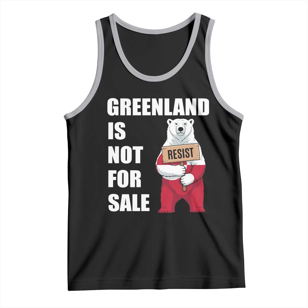 Greenland Not For Sale Tank Top Anti Authoritarian Political Gag Gift TS12 Black Athletic Heather Print Your Wear
