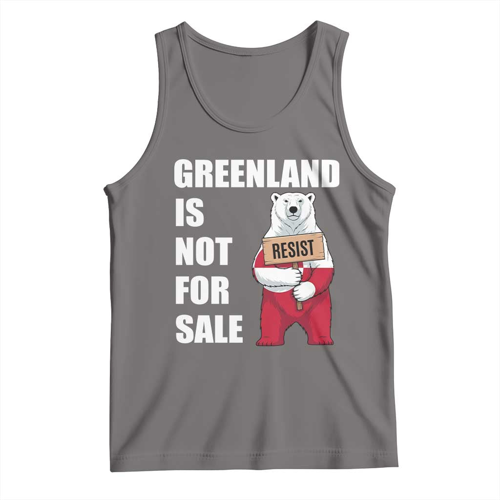 Greenland Not For Sale Tank Top Anti Authoritarian Political Gag Gift TS12 Deep Heather Print Your Wear