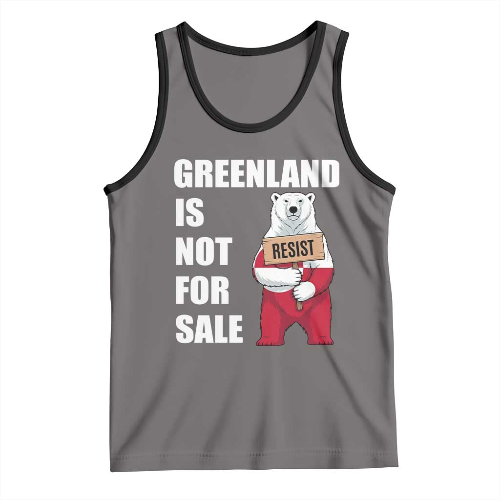 Greenland Not For Sale Tank Top Anti Authoritarian Political Gag Gift TS12 Deep Heather Black Print Your Wear
