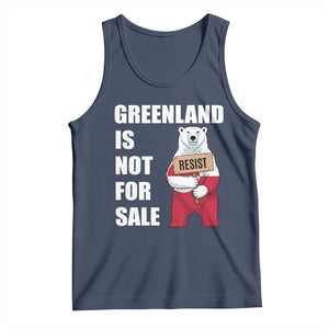 Greenland Not For Sale Tank Top Anti Authoritarian Political Gag Gift TS12 Navy Print Your Wear