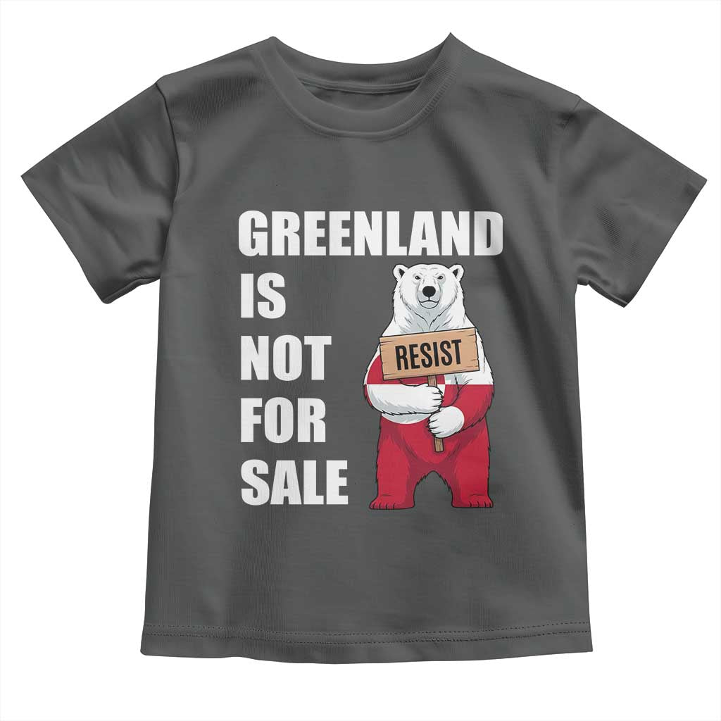 Greenland Not For Sale Toddler T Shirt Anti Authoritarian Political Gag Gift TS12 Dark Heather Print Your Wear