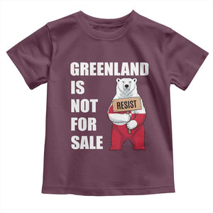 Greenland Not For Sale Toddler T Shirt Anti Authoritarian Political Gag Gift TS12 Maroon Print Your Wear