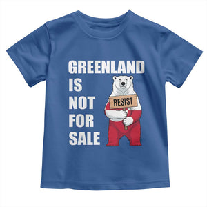 Greenland Not For Sale Toddler T Shirt Anti Authoritarian Political Gag Gift TS12 Royal Blue Print Your Wear