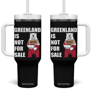 Greenland Not For Sale Tumbler With Handle Anti Authoritarian Political Gag Gift TS12 One Size: 40 oz Black Print Your Wear