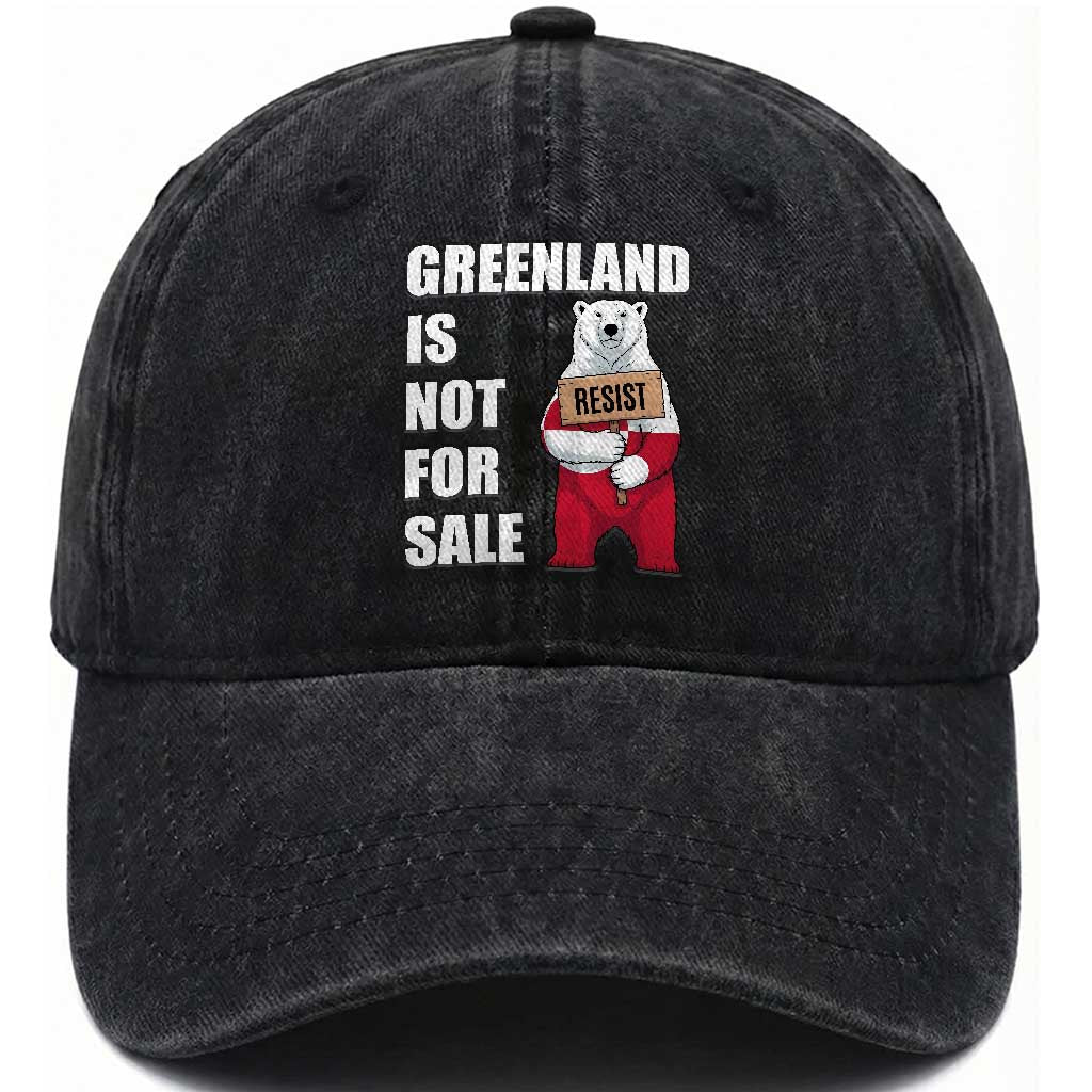 Greenland Not For Sale Washed Cotton Baseball Cap Anti Authoritarian Political Gag Gift TS12 Print Your Wear