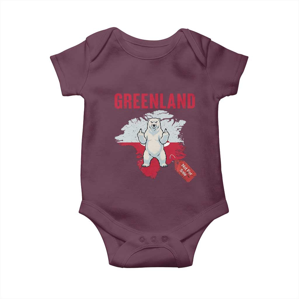 Greenland Is Not For Sale Baby Onesie Support Greenlander Gift TS12 Maroon Print Your Wear