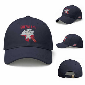 Greenland Is Not For Sale Baseball Cap Support Greenlander Gift TS12 Baseball Cap Universal Fit Navy Print Your Wear
