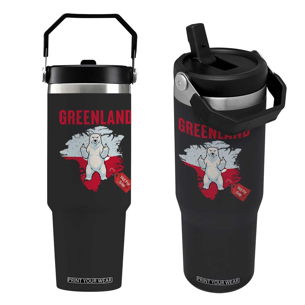 Greenland Is Not For Sale Flip Straw Tumbler Support Greenlander Gift TS12 One Size: 30 oz Black Print Your Wear