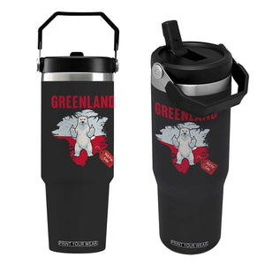 Greenland Is Not For Sale Flip Straw Tumbler Support Greenlander Gift TS12 One Size: 30 oz Black Print Your Wear