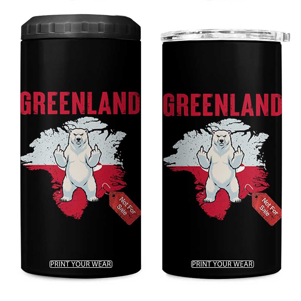 Greenland Is Not For Sale 4 in 1 Can Cooler Tumbler Support Greenlander Gift TS12 One Size: 16 oz Black Print Your Wear