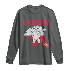 Greenland Is Not For Sale Long Sleeve Shirt Support Greenlander Gift TS12 Dark Heather Print Your Wear