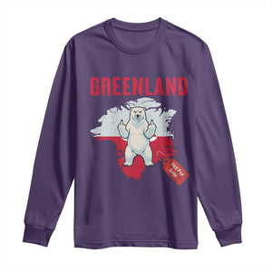 Greenland Is Not For Sale Long Sleeve Shirt Support Greenlander Gift TS12 Purple Print Your Wear