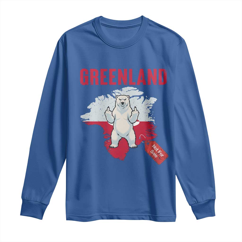 Greenland Is Not For Sale Long Sleeve Shirt Support Greenlander Gift TS12 Royal Blue Print Your Wear
