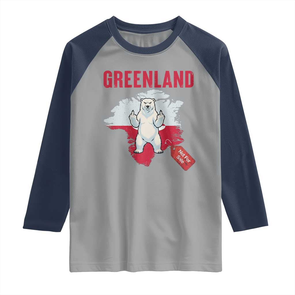 Greenland Is Not For Sale Raglan Shirt Support Greenlander Gift TS12 Sport Gray Navy Print Your Wear