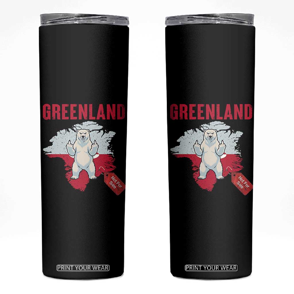 Greenland Is Not For Sale Skinny Tumbler Support Greenlander Gift TS12 Black Print Your Wear