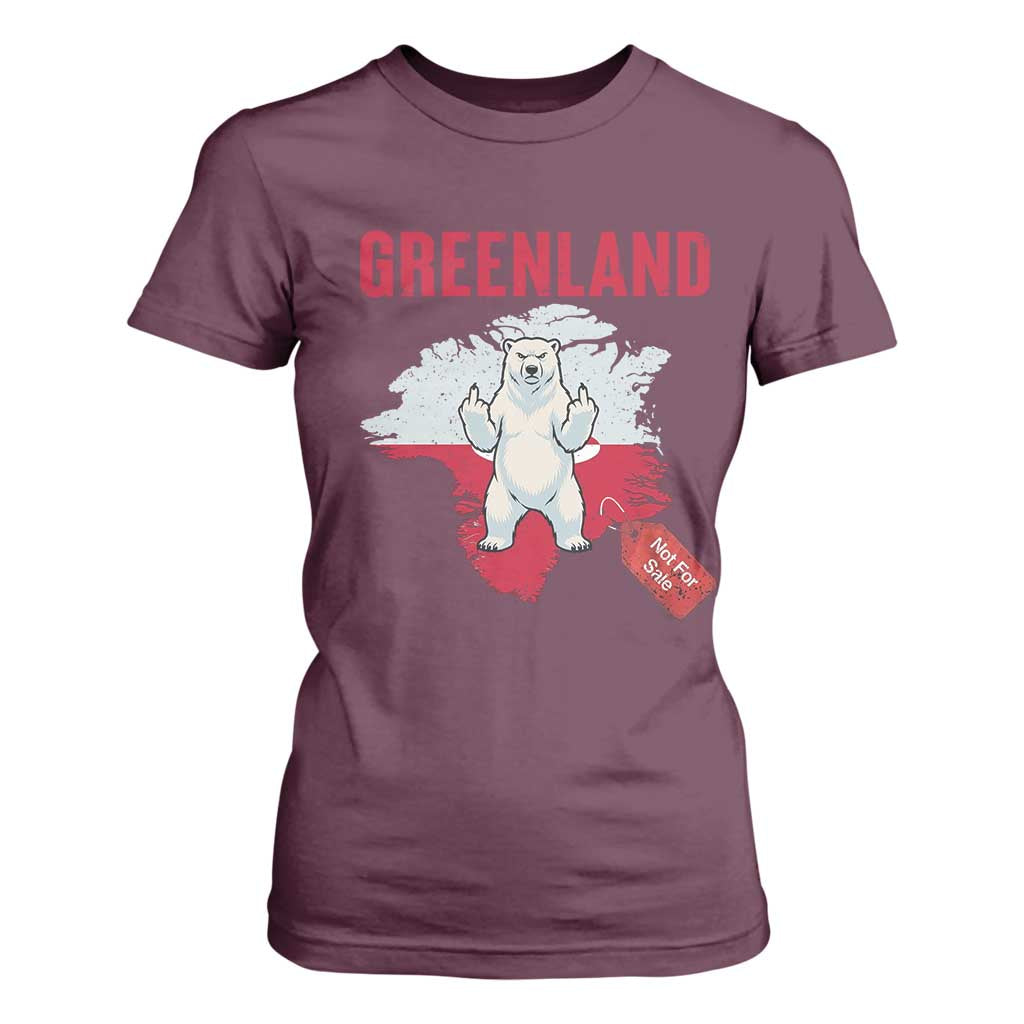 Greenland Is Not For Sale T Shirt For Women Support Greenlander Gift TS12 Maroon Print Your Wear