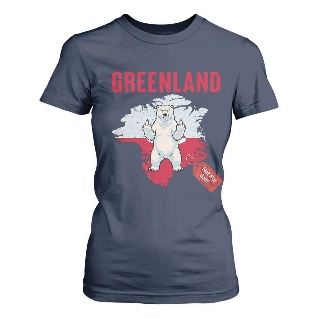 Greenland Is Not For Sale T Shirt For Women Support Greenlander Gift TS12 Navy Print Your Wear