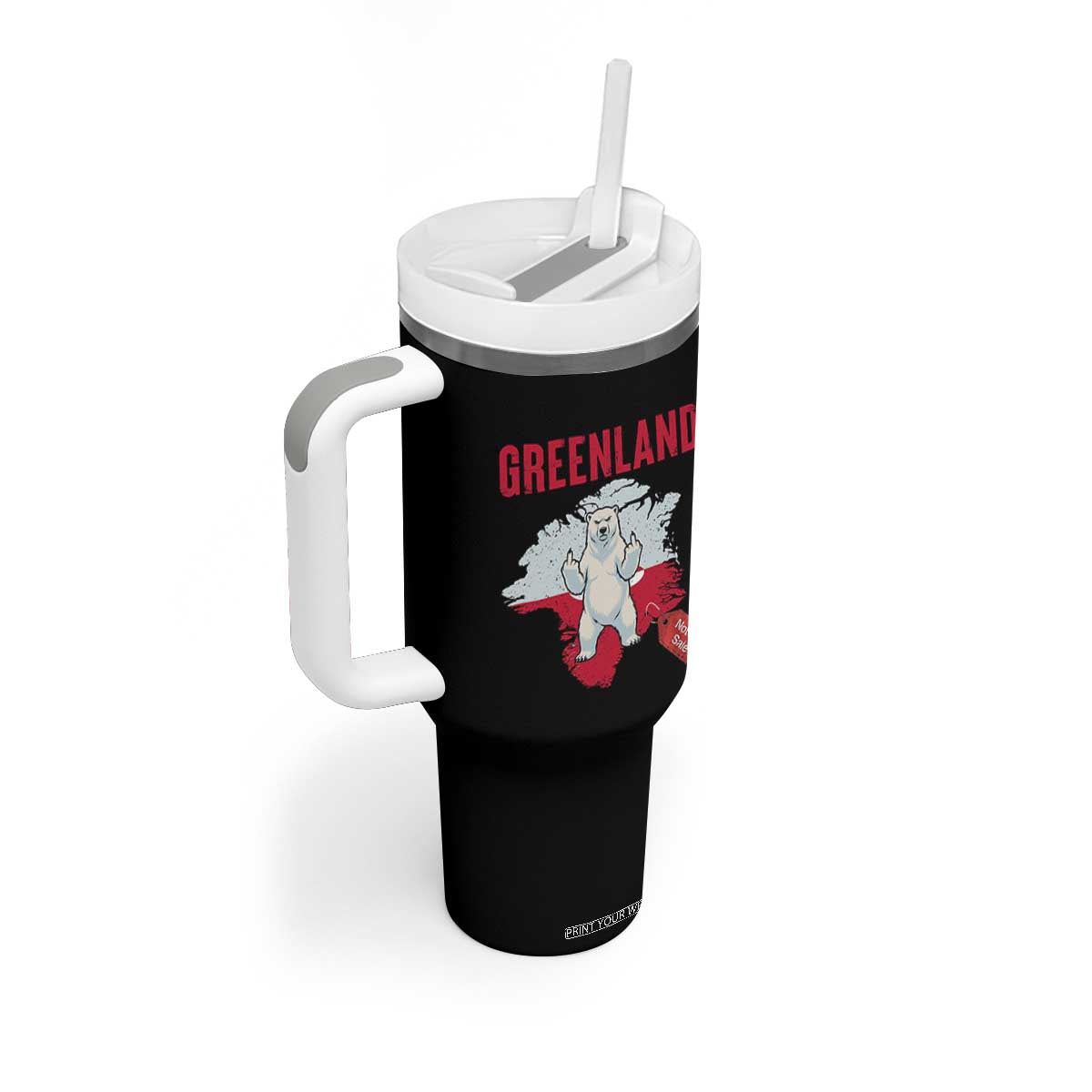 Greenland Is Not For Sale Tumbler With Handle Support Greenlander Gift TS12 Print Your Wear